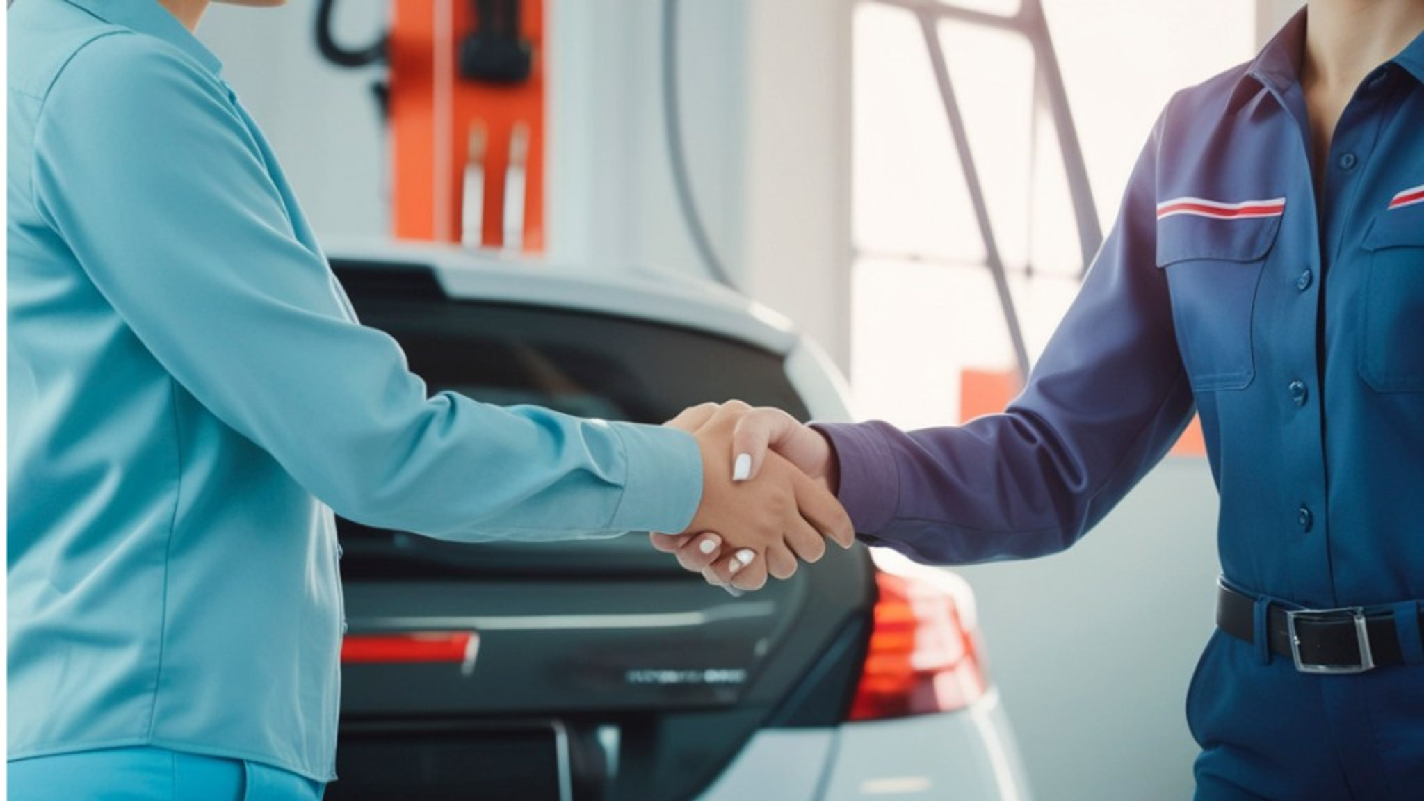 Customer and technician handshake at Euro Car Centre