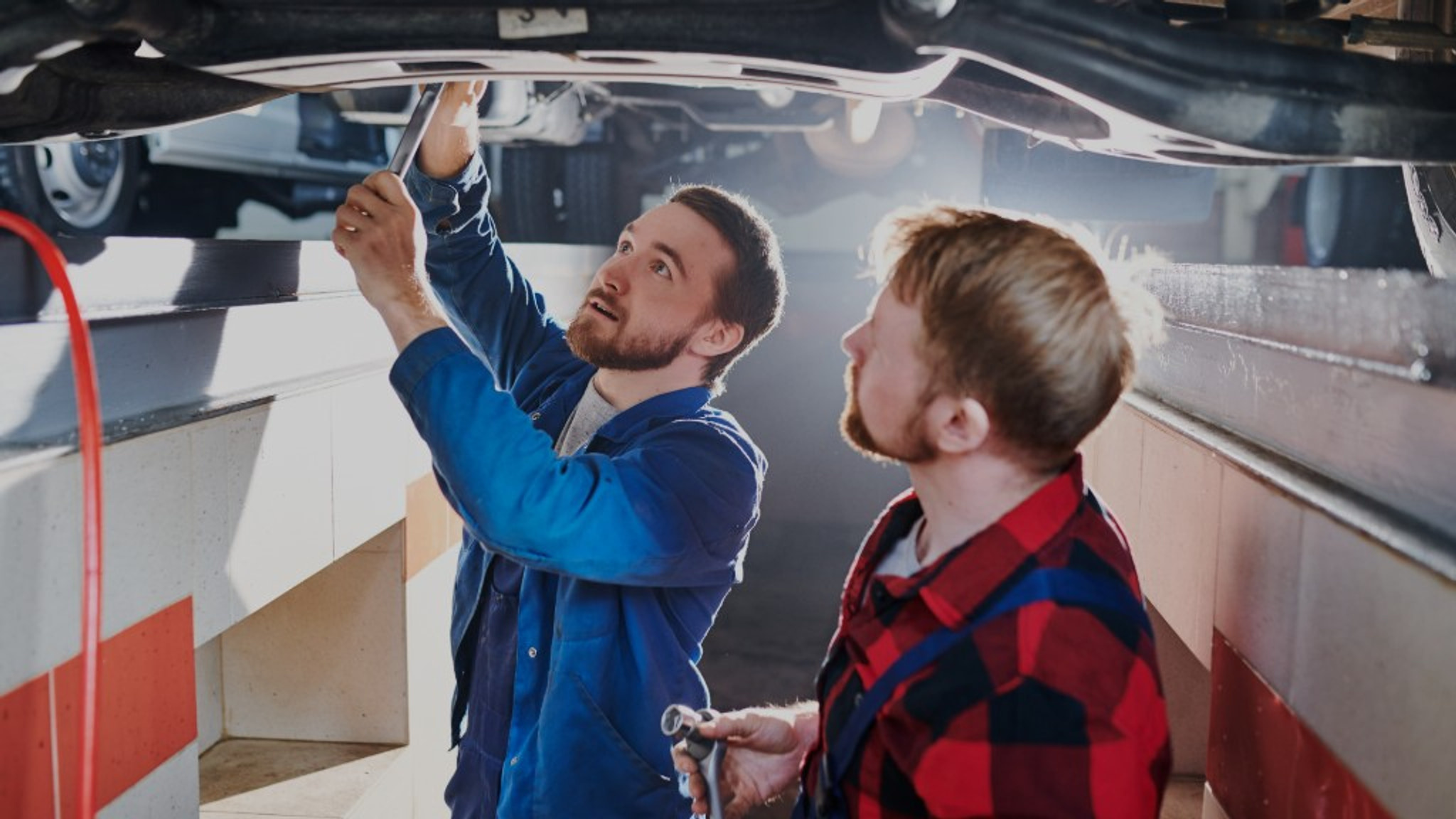 Workshop inspection work underway at Euro Car Centre